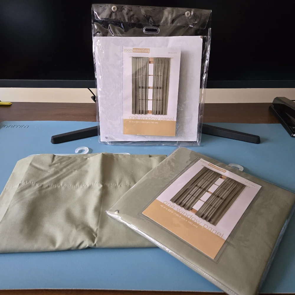 Sage Green Window Panel Set, 42